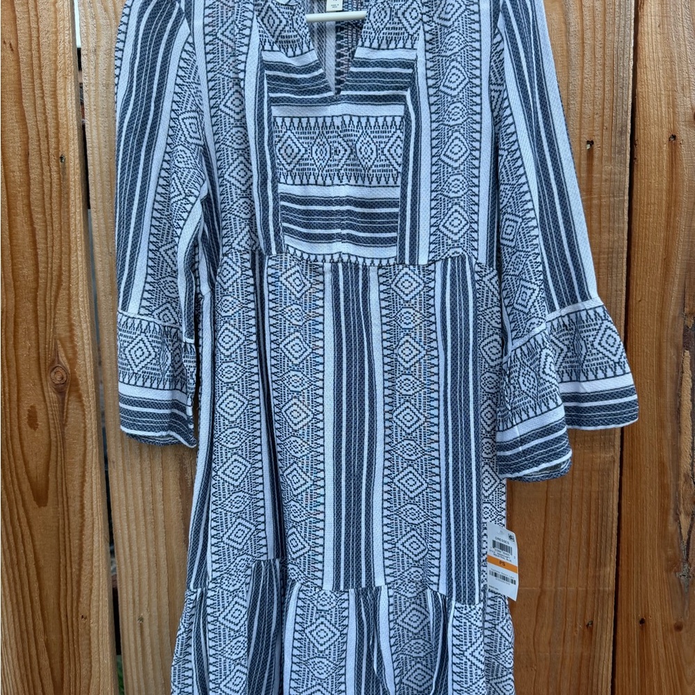 NWT style&Co petite S in Blue and White Patterned Dress - Picture 1 of 10